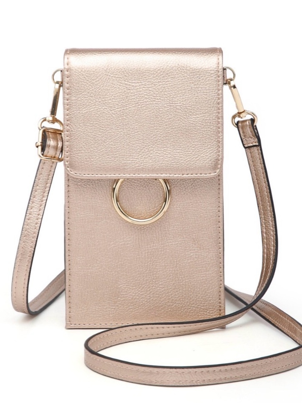 Jen & Co. Ayla Metallic Rose Gold Crossbody Phone Bag - NWOT